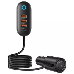 Usams USAMS Ład. sam. 3xUSB 1xUSB-C 156W czarny/black CC161CC01 (US-CC161)