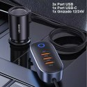 Usams USAMS Ład. sam. 3xUSB 1xUSB-C 156W czarny/black CC161CC01 (US-CC161)