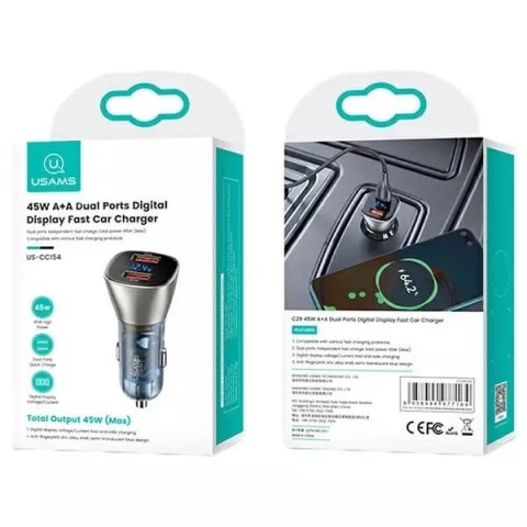 Usams USAMS Ład. sam. C29 45W 2xUSB-A Fast Charge jasno złoty/light gold CC154CC01(US-CC154) Usams USAMS Ład. sam. C29 45W 2xUSB-A Fast Charge jasno złoty/light gold CC154CC01(US-CC154)
