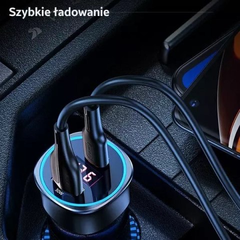 Usams USAMS Ładowarka samochodowa 1xUSB+1xUSB-C C26 95W (only head) Fast Charge czarny/black CC146TC01 (US-CC146) Usams USAMS Ładowarka samochodowa 1xUSB+1xUSB-C C26 95W (only head) Fast Charge czarny/black CC146TC01 (US-CC146)