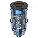 Usams USAMS Ładowarka samochodowa 1xUSB+1xUSB-C C32 30W Fast Charge niebieski/blue CC164CC02 (US-CC164)