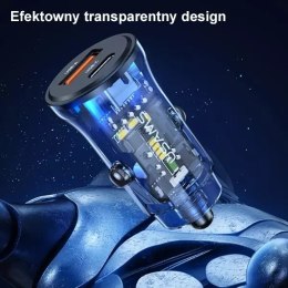 Usams USAMS Ładowarka samochodowa 1xUSB+1xUSB-C C32 30W Fast Charge niebieski/blue CC164CC02 (US-CC164)