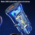 Usams USAMS Ładowarka samochodowa 1xUSB+1xUSB-C C32 30W Fast Charge niebieski/blue CC164CC02 (US-CC164)