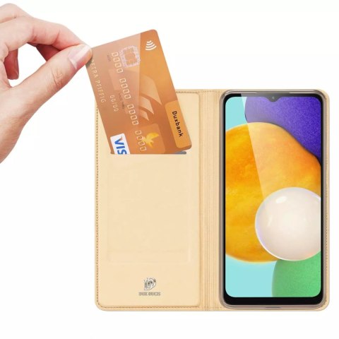 Dux Ducis Dux Ducis Skin Pro etui Samsung Galaxy A14 5G pokrowiec z klapką portfel na kartę podstawka złote Dux Ducis Dux Ducis Skin Pro etui Samsung Galaxy A14 5G pokrowiec z klapką portfel na kartę podstawka złote