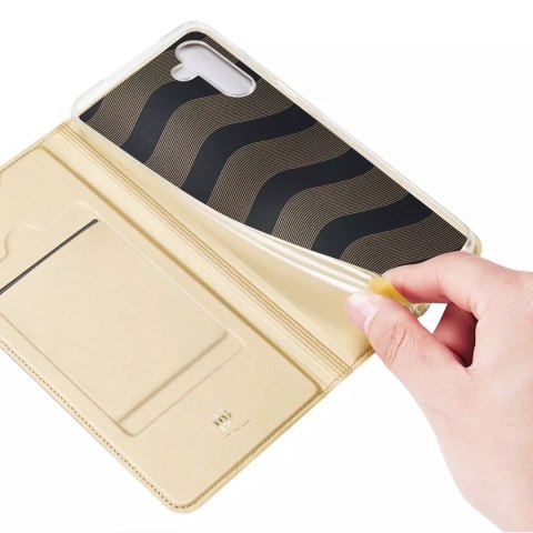 Dux Ducis Dux Ducis Skin Pro etui Samsung Galaxy A14 5G pokrowiec z klapką portfel na kartę podstawka złote Dux Ducis Dux Ducis Skin Pro etui Samsung Galaxy A14 5G pokrowiec z klapką portfel na kartę podstawka złote