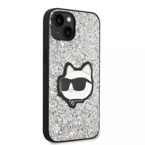 Karl Lagerfeld Etui ochronne na telefon Karl Lagerfeld KLHCP14SG2CPS do Apple iPhone 14 6,1" srebrny/silver hardcase Glitter Choupette Patch Karl Lagerfeld Etui ochronne na telefon Karl Lagerfeld KLHCP14SG2CPS do Apple iPhone 14 6,1" srebrny/silver hardcase Glitter Choupette Patch