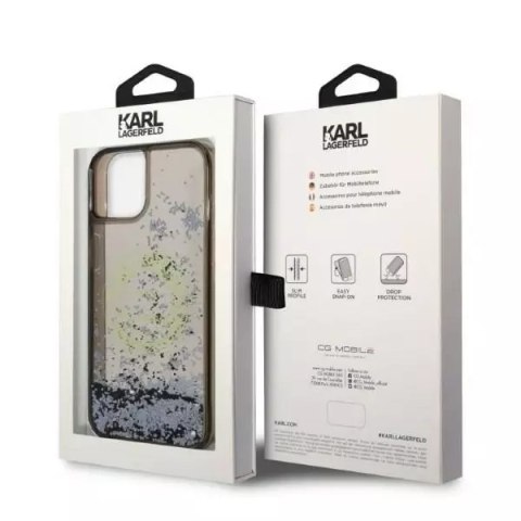 Karl Lagerfeld Etui ochronne na telefon Karl Lagerfeld KLHCP14SLCRSGRK do Apple iPhone 14 6,1" czarny/black hardcase Liquid Glitter RSG Karl Lagerfeld Etui ochronne na telefon Karl Lagerfeld KLHCP14SLCRSGRK do Apple iPhone 14 6,1" czarny/black hardcase Liquid Glitter RSG