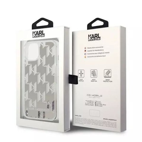 Karl Lagerfeld Etui ochronne na telefon Karl Lagerfeld KLHCP14SLMNMS do Apple iPhone 14 6,1" hardcase srebrny/silver Liquid Glitter Monogram Karl Lagerfeld Etui ochronne na telefon Karl Lagerfeld KLHCP14SLMNMS do Apple iPhone 14 6,1" hardcase srebrny/silver Liquid Glitter Monogram