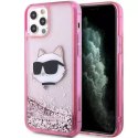 Karl Lagerfeld Etui ochronne na telefon Karl Lagerfeld KLHCP12MLNCHCP do Apple iPhone 12 /12 Pro 6,1" różowy/pink hardcase Glitter Choupette He