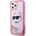 Karl Lagerfeld Etui ochronne na telefon Karl Lagerfeld KLHCP12MLNCHCP do Apple iPhone 12 /12 Pro 6,1" różowy/pink hardcase Glitter Choupette He