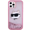Karl Lagerfeld Etui ochronne na telefon Karl Lagerfeld KLHCP12MLNCHCP do Apple iPhone 12 /12 Pro 6,1" różowy/pink hardcase Glitter Choupette He