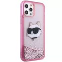Karl Lagerfeld Etui ochronne na telefon Karl Lagerfeld KLHCP12MLNCHCP do Apple iPhone 12 /12 Pro 6,1" różowy/pink hardcase Glitter Choupette He