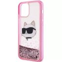 Karl Lagerfeld Etui ochronne na telefon Karl Lagerfeld KLHCP12MLNCHCP do Apple iPhone 12 /12 Pro 6,1" różowy/pink hardcase Glitter Choupette He