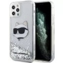 Karl Lagerfeld Etui ochronne na telefon Karl Lagerfeld KLHCP12MLNCHCS do Apple iPhone 12 /12 Pro 6,1" srebrny/silver hardcase Glitter Choupette