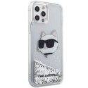 Karl Lagerfeld Etui ochronne na telefon Karl Lagerfeld KLHCP12MLNCHCS do Apple iPhone 12 /12 Pro 6,1" srebrny/silver hardcase Glitter Choupette