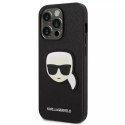 Karl Lagerfeld Etui ochronne na telefon Karl Lagerfeld KLHCP14LSAPKHK do Apple iPhone 14 Pro 6,1" czarny/black hardcase Saffiano Karl`s Head Pa