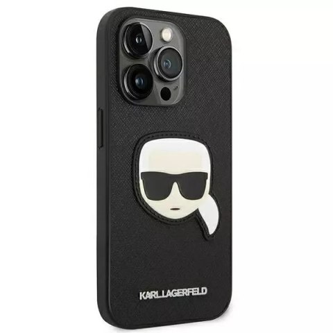 Karl Lagerfeld Etui ochronne na telefon Karl Lagerfeld KLHCP14LSAPKHK do Apple iPhone 14 Pro 6,1" czarny/black hardcase Saffiano Karl`s Head Pa Karl Lagerfeld Etui ochronne na telefon Karl Lagerfeld KLHCP14LSAPKHK do Apple iPhone 14 Pro 6,1" czarny/black hardcase Saffiano Karl`s Head Pa