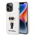 Karl Lagerfeld Etui ochronne na telefon Karl Lagerfeld KLHCP14LSNIKBCH do Apple iPhone 14 Pro 6,1" hardcase biały/white Silicone Ikonik