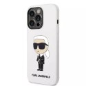Karl Lagerfeld Etui ochronne na telefon Karl Lagerfeld KLHCP14LSNIKBCH do Apple iPhone 14 Pro 6,1" hardcase biały/white Silicone Ikonik