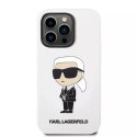 Karl Lagerfeld Etui ochronne na telefon Karl Lagerfeld KLHCP14LSNIKBCH do Apple iPhone 14 Pro 6,1" hardcase biały/white Silicone Ikonik