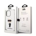 Karl Lagerfeld Etui ochronne na telefon Karl Lagerfeld KLHCP14LSNIKBCH do Apple iPhone 14 Pro 6,1" hardcase biały/white Silicone Ikonik