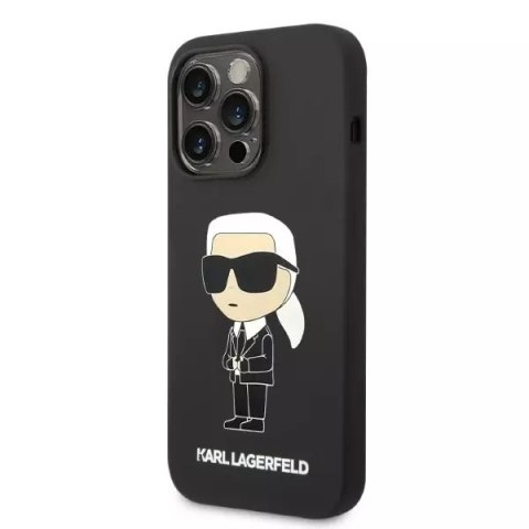Karl Lagerfeld Etui ochronne na telefon Karl Lagerfeld KLHCP14LSNIKBCK do Apple iPhone 14 Pro 6,1" hardcase czarny/black Silicone Ikonik Karl Lagerfeld Etui ochronne na telefon Karl Lagerfeld KLHCP14LSNIKBCK do Apple iPhone 14 Pro 6,1" hardcase czarny/black Silicone Ikonik