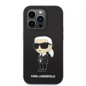 Karl Lagerfeld Etui ochronne na telefon Karl Lagerfeld KLHCP14LSNIKBCK do Apple iPhone 14 Pro 6,1" hardcase czarny/black Silicone Ikonik