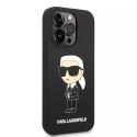 Karl Lagerfeld Etui ochronne na telefon Karl Lagerfeld KLHCP14LSNIKBCK do Apple iPhone 14 Pro 6,1" hardcase czarny/black Silicone Ikonik