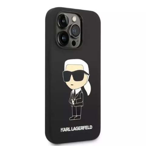Karl Lagerfeld Etui ochronne na telefon Karl Lagerfeld KLHCP14LSNIKBCK do Apple iPhone 14 Pro 6,1" hardcase czarny/black Silicone Ikonik Karl Lagerfeld Etui ochronne na telefon Karl Lagerfeld KLHCP14LSNIKBCK do Apple iPhone 14 Pro 6,1" hardcase czarny/black Silicone Ikonik