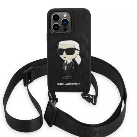 Karl Lagerfeld Etui ochronne na telefon Karl Lagerfeld KLHCP14LSTKMK do Apple iPhone 14 Pro 6,1" czarny/black hardcase Monogram Ikonik Patch Karl Lagerfeld Etui ochronne na telefon Karl Lagerfeld KLHCP14LSTKMK do Apple iPhone 14 Pro 6,1" czarny/black hardcase Monogram Ikonik Patch