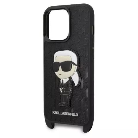 Karl Lagerfeld Etui ochronne na telefon Karl Lagerfeld KLHCP14LSTKMK do Apple iPhone 14 Pro 6,1" czarny/black hardcase Monogram Ikonik Patch Karl Lagerfeld Etui ochronne na telefon Karl Lagerfeld KLHCP14LSTKMK do Apple iPhone 14 Pro 6,1" czarny/black hardcase Monogram Ikonik Patch