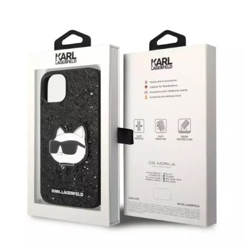 Karl Lagerfeld Etui ochronne na telefon Karl Lagerfeld KLHCP14MG2CPK do Apple iPhone 14 Plus 6,7" czarny/black hardcase Glitter Choupette Patch Karl Lagerfeld Etui ochronne na telefon Karl Lagerfeld KLHCP14MG2CPK do Apple iPhone 14 Plus 6,7" czarny/black hardcase Glitter Choupette Patch
