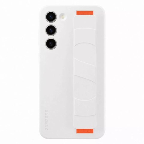 Samsung Etui Samsung Silicone Grip Cover doSamsung Galaxy S23+ Plus silikonowy pokrowiec z paskiem na rękę białe Samsung Etui Samsung Silicone Grip Cover doSamsung Galaxy S23+ Plus silikonowy pokrowiec z paskiem na rękę białe