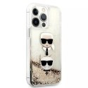 Karl Lagerfeld Etui Karl Lagerfeld KLHCP13XKICGLD do iPhone 13 Pro Max 6,7" hardcase Liquid Glitter Karl&Choupette Head