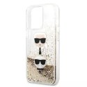 Karl Lagerfeld Etui Karl Lagerfeld KLHCP13XKICGLD do iPhone 13 Pro Max 6,7" hardcase Liquid Glitter Karl&Choupette Head