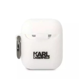 Karl Lagerfeld Etui ochronne na słuchawki Karl Lagerfeld KLA2RUNCHH do Apple AirPods 1/2 cover biały/white Silicone Choupette Head 3D