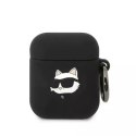 Karl Lagerfeld Etui ochronne na słuchawki Karl Lagerfeld KLA2RUNCHK do Apple AirPods 1/2 cover czarny/black Silicone Choupette Head 3D