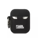 Karl Lagerfeld Etui ochronne na słuchawki Karl Lagerfeld KLA2RUNCHK do Apple AirPods 1/2 cover czarny/black Silicone Choupette Head 3D
