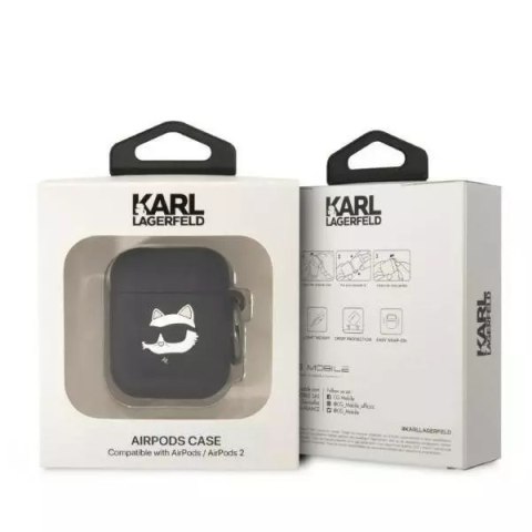 Karl Lagerfeld Etui ochronne na słuchawki Karl Lagerfeld KLA2RUNCHK do Apple AirPods 1/2 cover czarny/black Silicone Choupette Head 3D Karl Lagerfeld Etui ochronne na słuchawki Karl Lagerfeld KLA2RUNCHK do Apple AirPods 1/2 cover czarny/black Silicone Choupette Head 3D