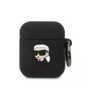 Karl Lagerfeld Etui ochronne na słuchawki Karl Lagerfeld KLA2RUNIKK do Apple AirPods 1/2 cover czarny/black Silicone Karl Head 3D