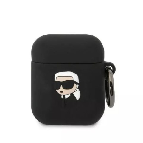 Karl Lagerfeld Etui ochronne na słuchawki Karl Lagerfeld KLA2RUNIKK do Apple AirPods 1/2 cover czarny/black Silicone Karl Head 3D Karl Lagerfeld Etui ochronne na słuchawki Karl Lagerfeld KLA2RUNIKK do Apple AirPods 1/2 cover czarny/black Silicone Karl Head 3D