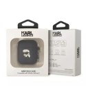 Karl Lagerfeld Etui ochronne na słuchawki Karl Lagerfeld KLA2RUNIKK do Apple AirPods 1/2 cover czarny/black Silicone Karl Head 3D