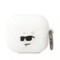 Karl Lagerfeld Etui ochronne na słuchawki Karl Lagerfeld KLA3RUNCHH do Apple AirPods 3 cover biały/white Silicone Choupette Head 3D