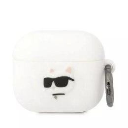 Karl Lagerfeld Etui ochronne na słuchawki Karl Lagerfeld KLA3RUNCHH do Apple AirPods 3 cover biały/white Silicone Choupette Head 3D