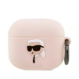 Karl Lagerfeld Etui ochronne na słuchawki Karl Lagerfeld KLA3RUNIKP do Apple AirPods 3 cover różowy/pink Silicone Karl Head 3D