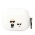 Karl Lagerfeld Etui ochronne na słuchawki Karl Lagerfeld KLACAPSILKCW do Apple AirPods Pro cover biały/white Silicone Karl & Choupette