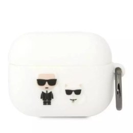 Karl Lagerfeld Etui ochronne na słuchawki Karl Lagerfeld KLACAPSILKCW do Apple AirPods Pro cover biały/white Silicone Karl & Choupette
