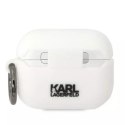 Karl Lagerfeld Etui ochronne na słuchawki Karl Lagerfeld KLACAPSILKCW do Apple AirPods Pro cover biały/white Silicone Karl & Choupette