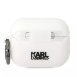 Karl Lagerfeld Etui ochronne na słuchawki Karl Lagerfeld KLACAPSILKCW do Apple AirPods Pro cover biały/white Silicone Karl & Choupette