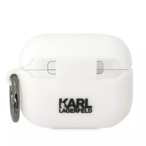Karl Lagerfeld Etui ochronne na słuchawki Karl Lagerfeld KLACAPSILKCW do Apple AirPods Pro cover biały/white Silicone Karl & Choupette Karl Lagerfeld Etui ochronne na słuchawki Karl Lagerfeld KLACAPSILKCW do Apple AirPods Pro cover biały/white Silicone Karl & Choupette